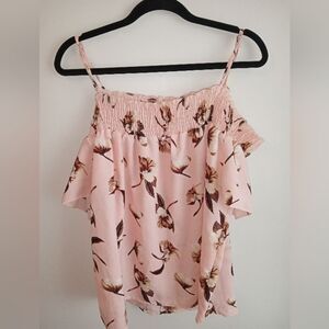 1x Pink cold shoulder blouse